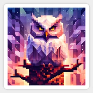 Pixel Owl on Tree Sticker